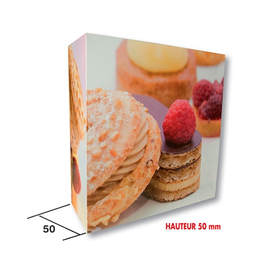 50 BOITES PATISSIERES GASPARD HAUTEUR 5 CM